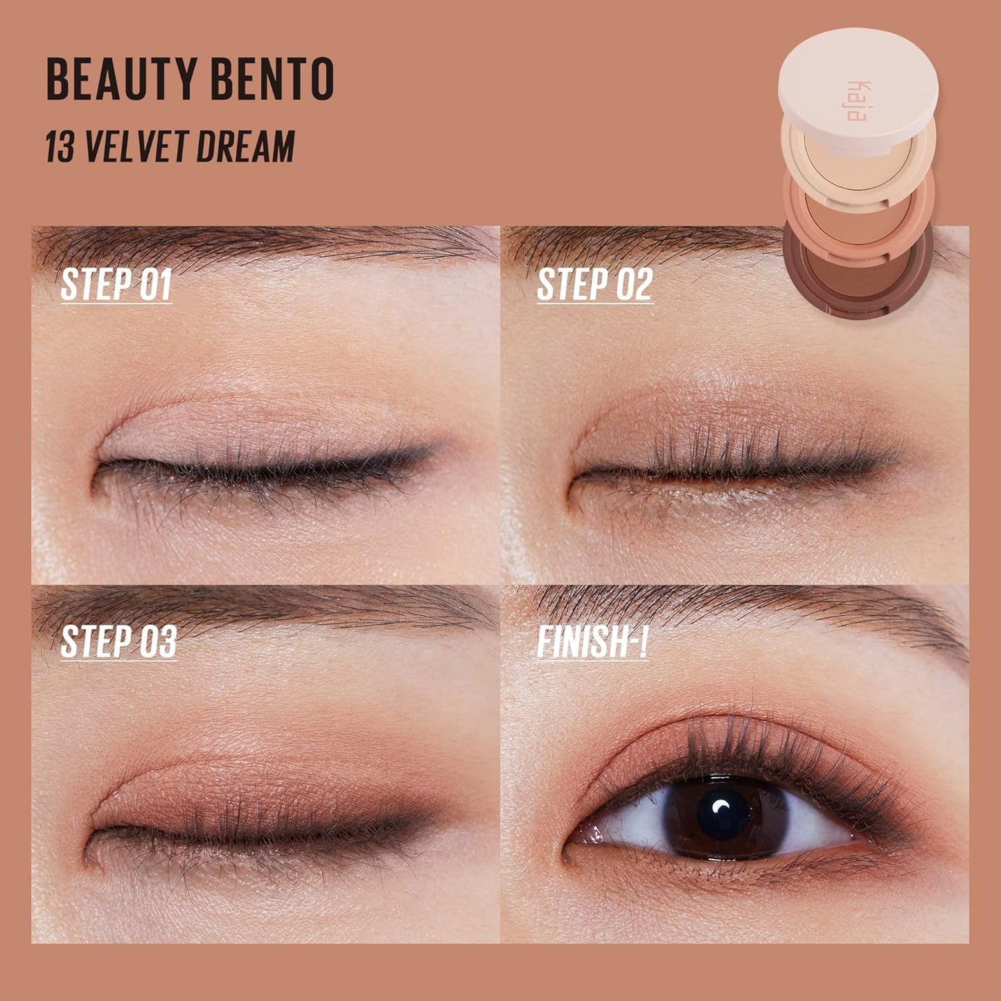 Beauty Bento Collection - Bouncy Eyeshadow Trio | Burnt Sandy Brown Tones, Travel Size, 13 Velvet Dream, 2019 Allure Best of Beauty Award, 0.03 Oz