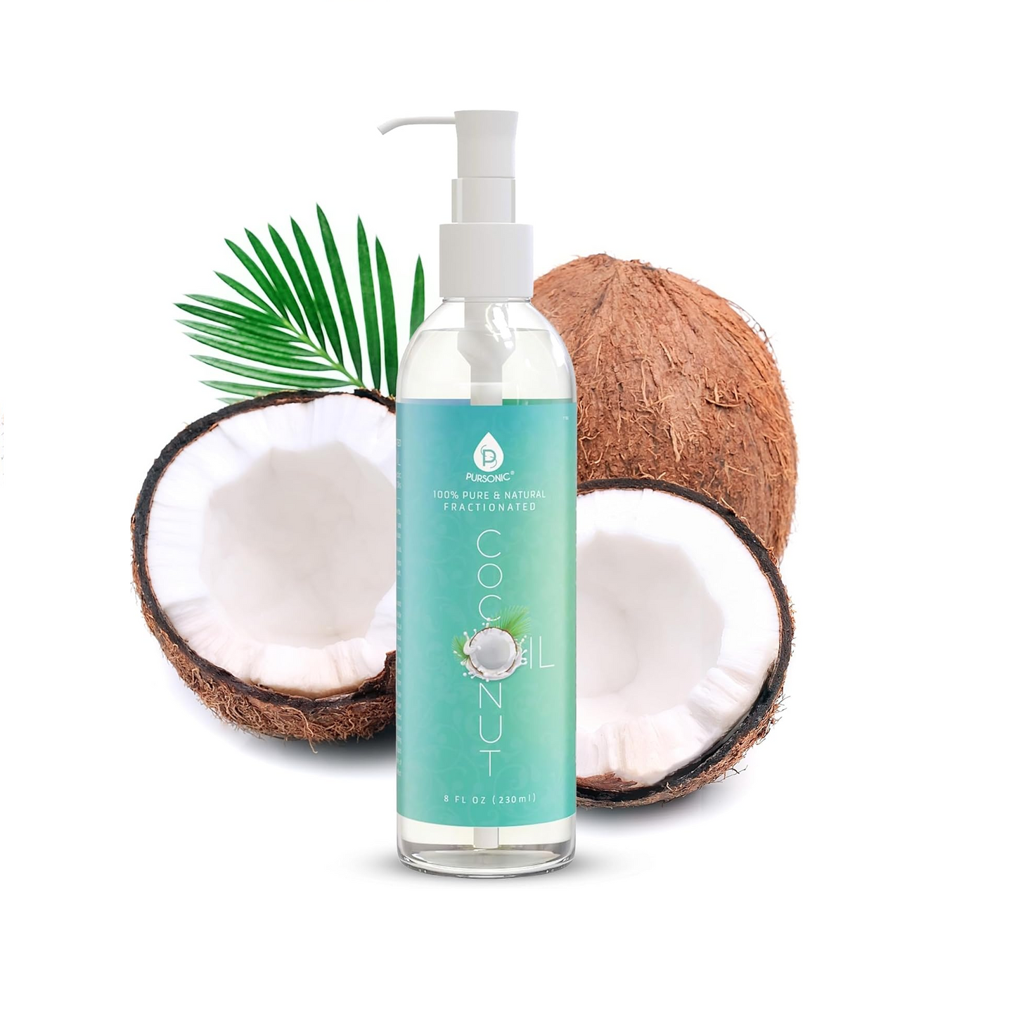 Pure Unscented Fractionated Coconut Oil - 8 Oz Multipurpose Oil for Skin, Hair, Body Massage & Makeup Removal - Carrier Oil for Essential Oils and Aromatherapy