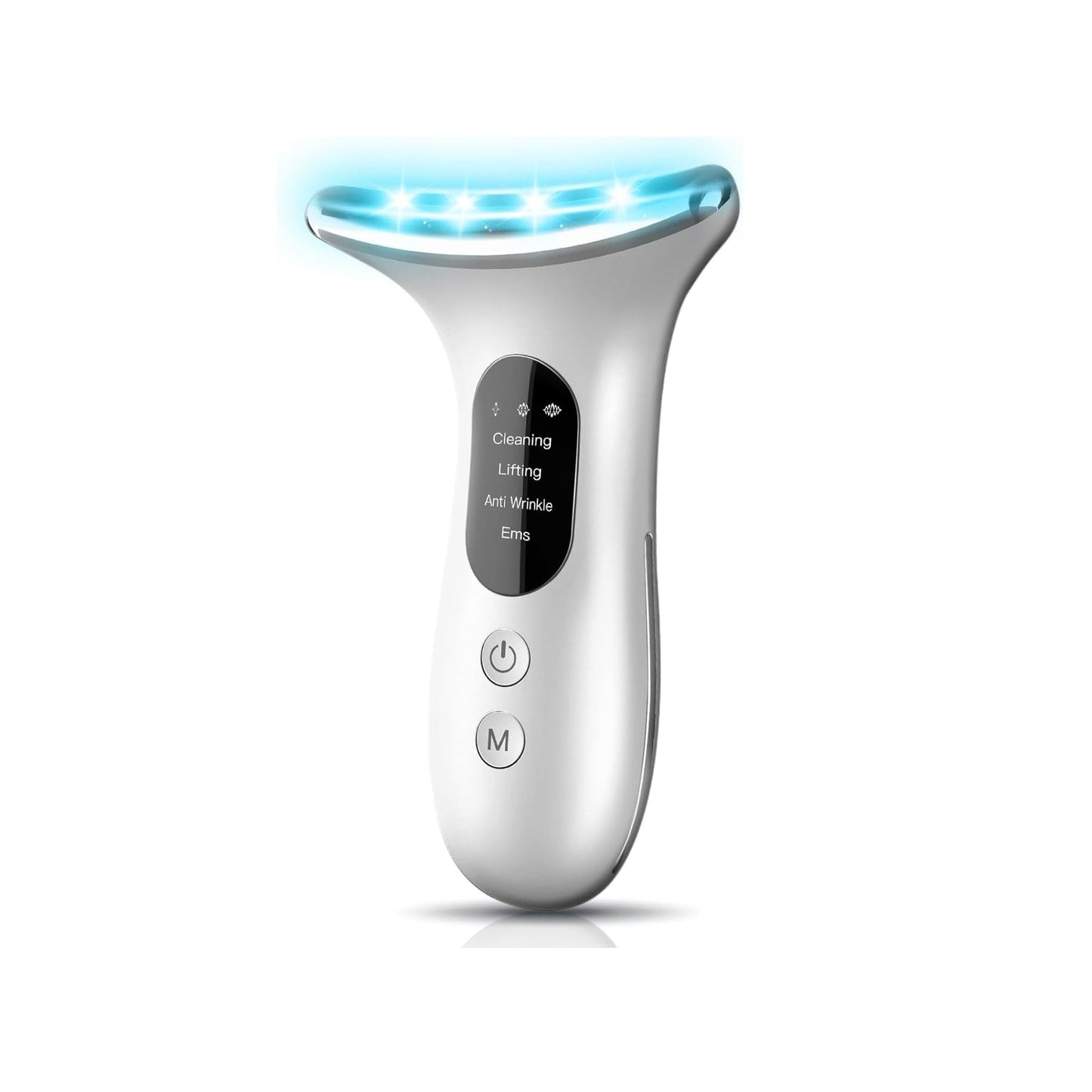 Face and Neck Massager, 7 Color Light Mode, Redlight Therapy Facial Skin Care Tools for Daily Beauty, Anti-Aging Face Massager Wand Improve, Firm, Tightening and Smooth (White)