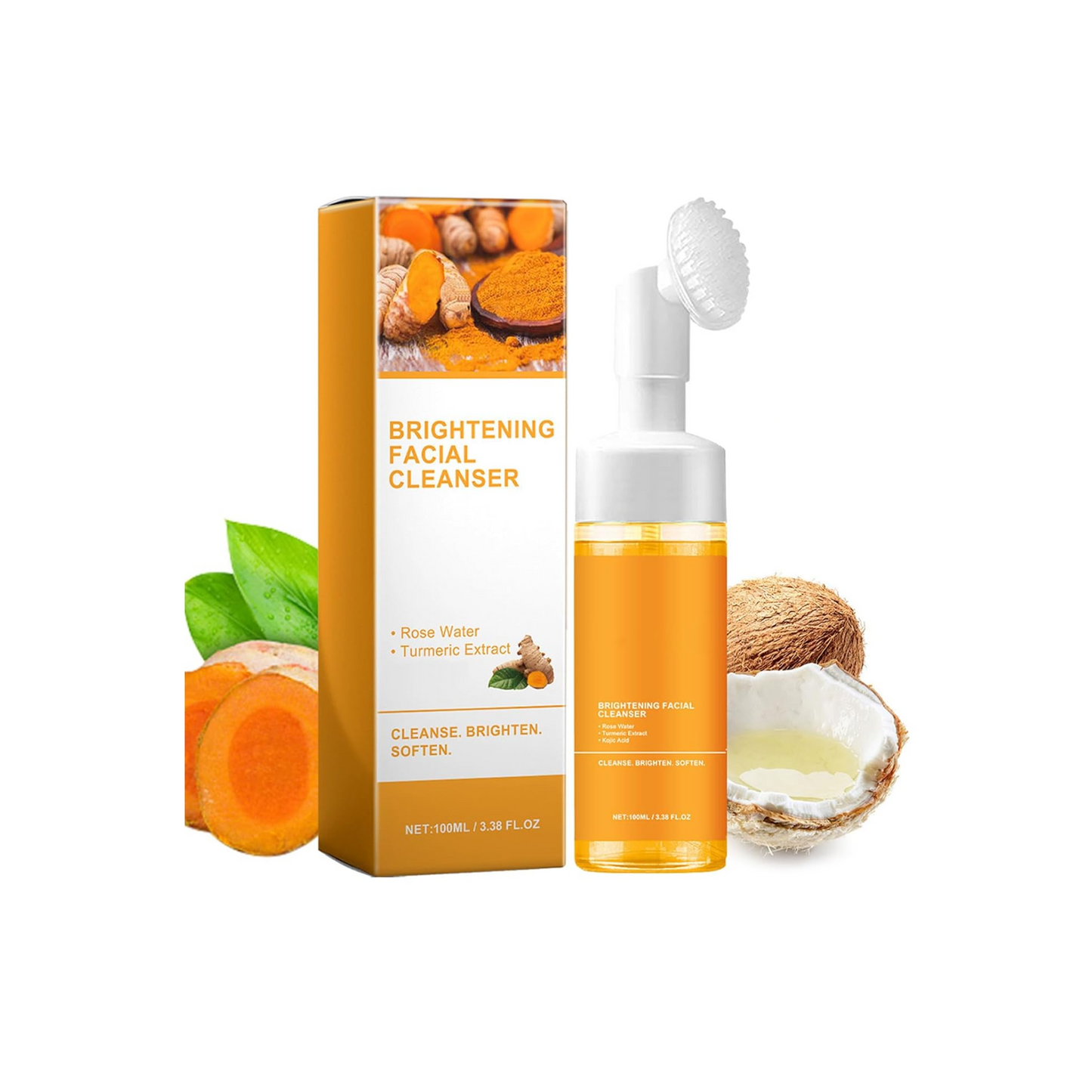 Turmeric Facial Cleanser, Foaming Face Wash, Turmeric Face Wash, Turmeric Acid Foaming Cleanser Deep Cleansing, Hydrating Skincare Facials Wash Suitable for All Skin 1PCS (1)