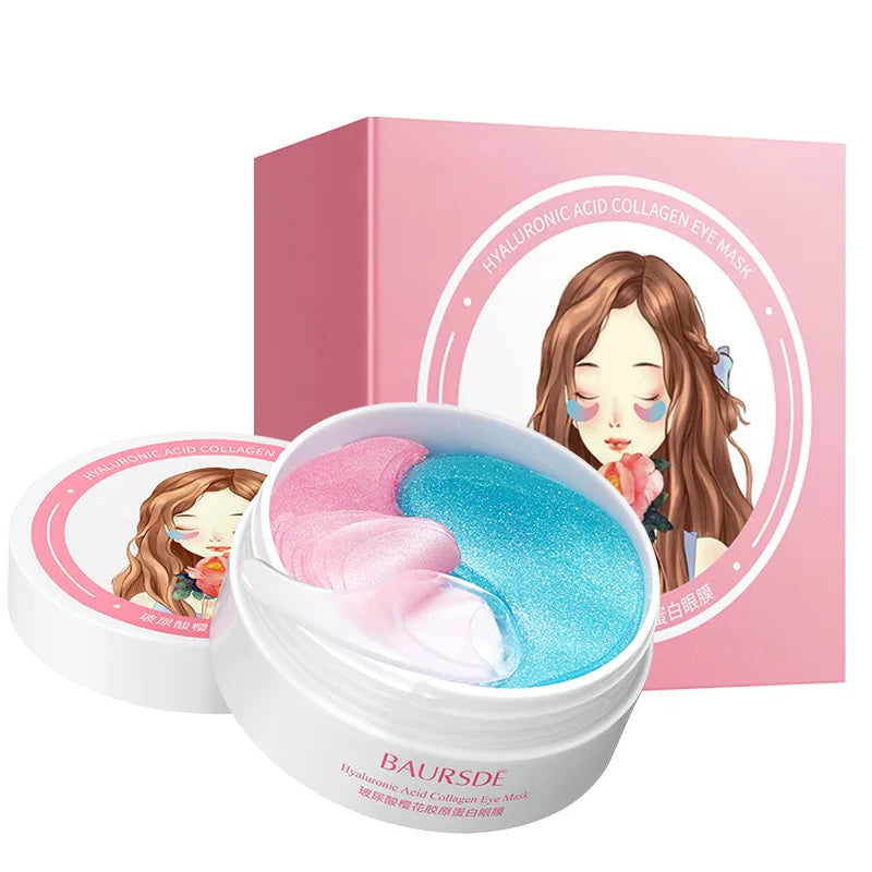 60Pcs Hyaluronic Acid Sakura Collagen Eye Mask