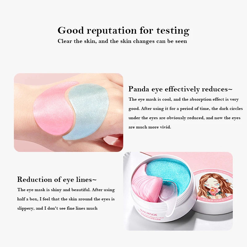 60Pcs Hyaluronic Acid Sakura Collagen Eye Mask