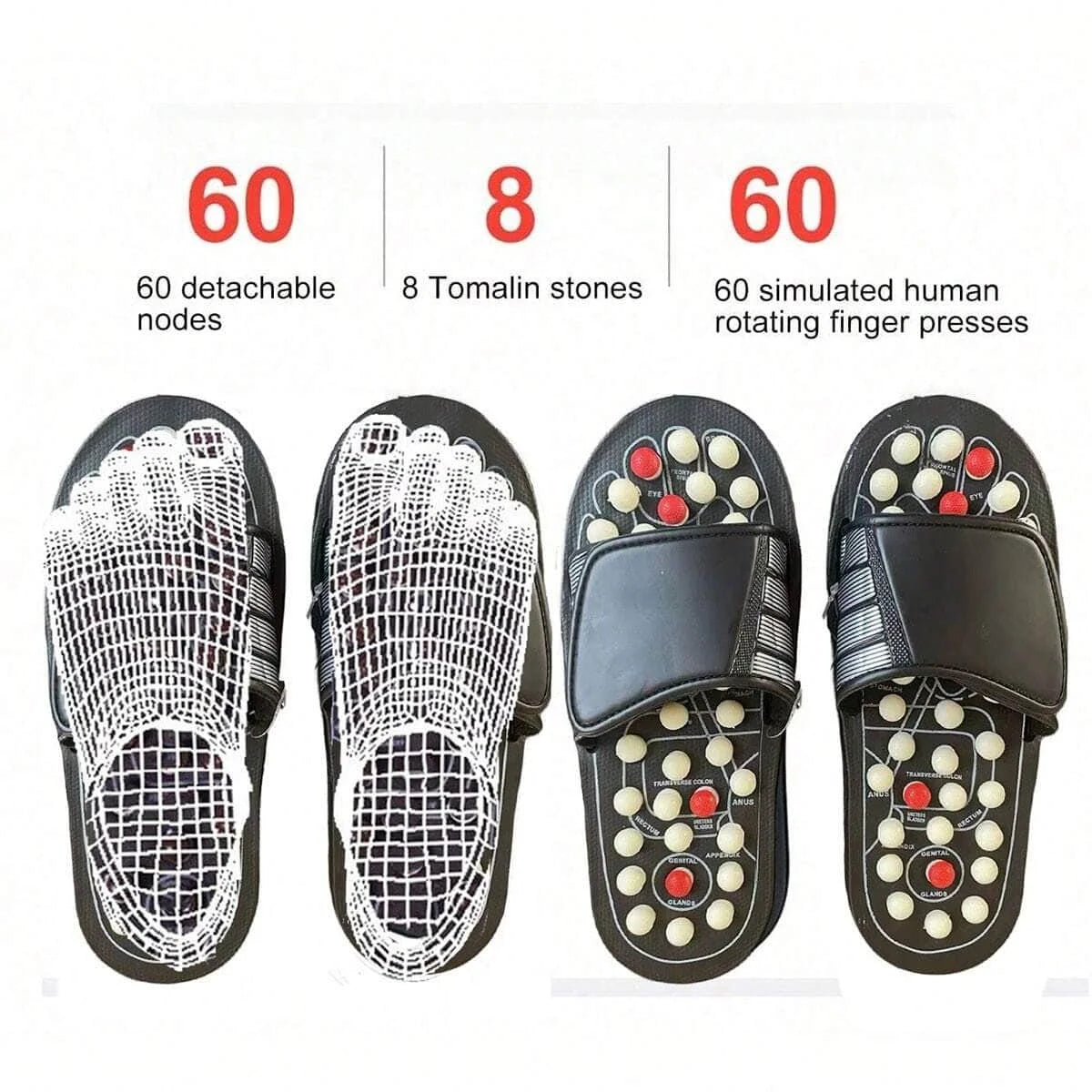 Chinese Style Acupoint Rotating Foot Massage Shoes, Unisex Style