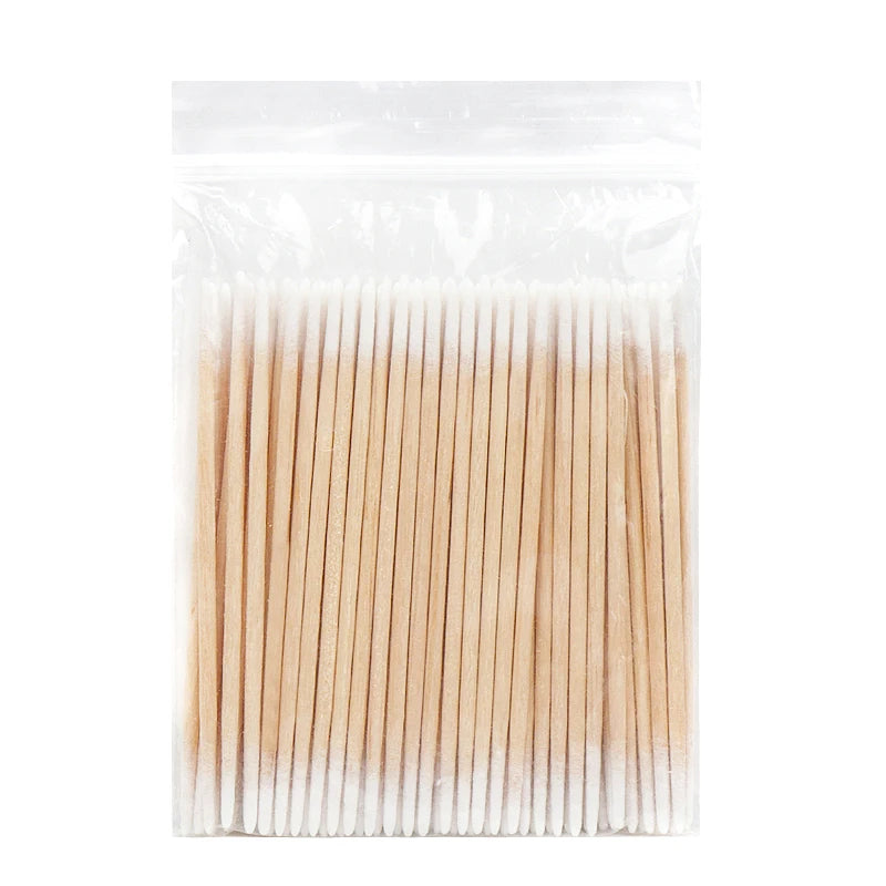 100/300 Pcs Disposable Ultra-Small Cotton Swabs – Lint-Free Micro Brushes for Precision Cleaning