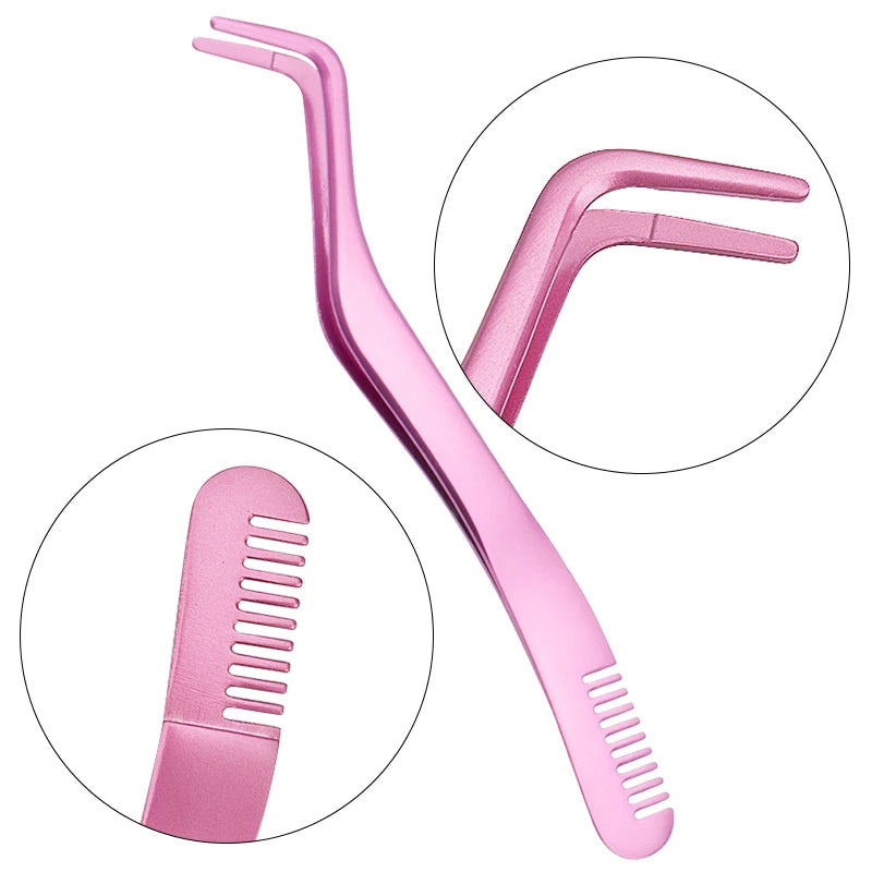 1 Pc Eyelash Comb Tweezers – Stainless Steel Lash Separator & Applicator