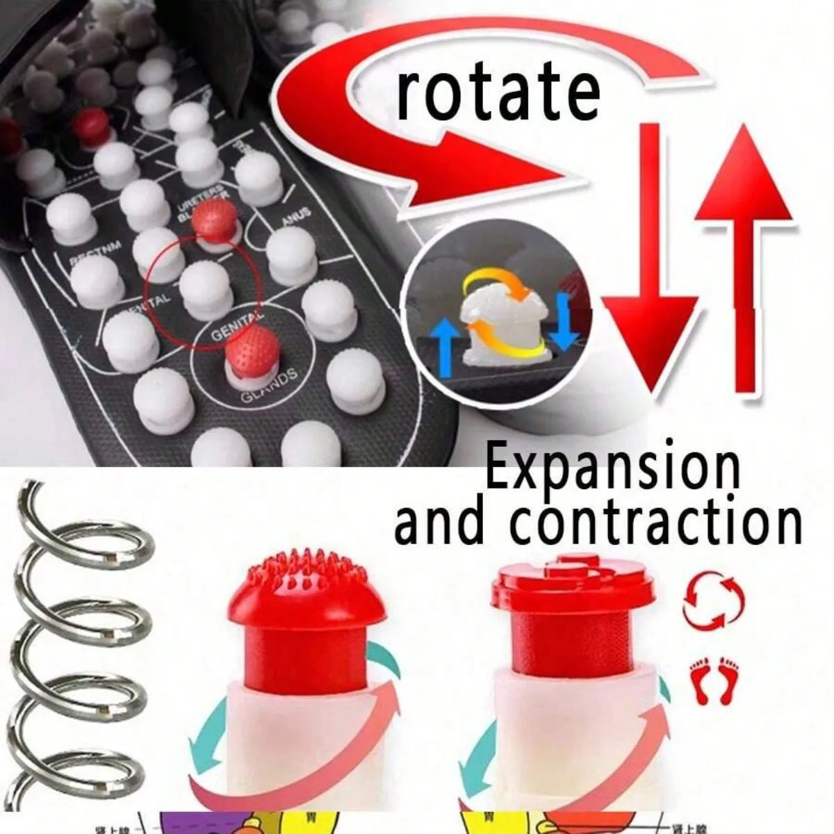 Chinese Style Acupoint Rotating Foot Massage Shoes, Unisex Style