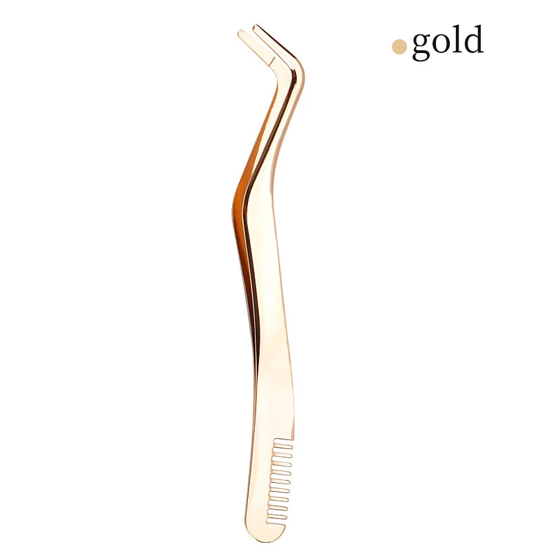 1 Pc Eyelash Comb Tweezers – Stainless Steel Lash Separator & Applicator