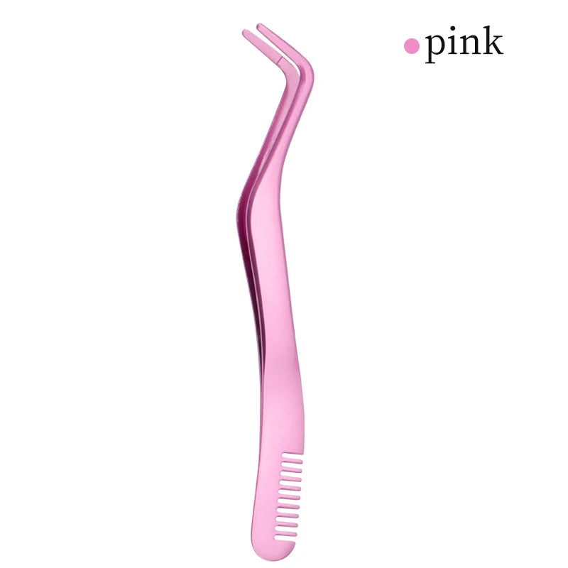 1 Pc Eyelash Comb Tweezers – Stainless Steel Lash Separator & Applicator