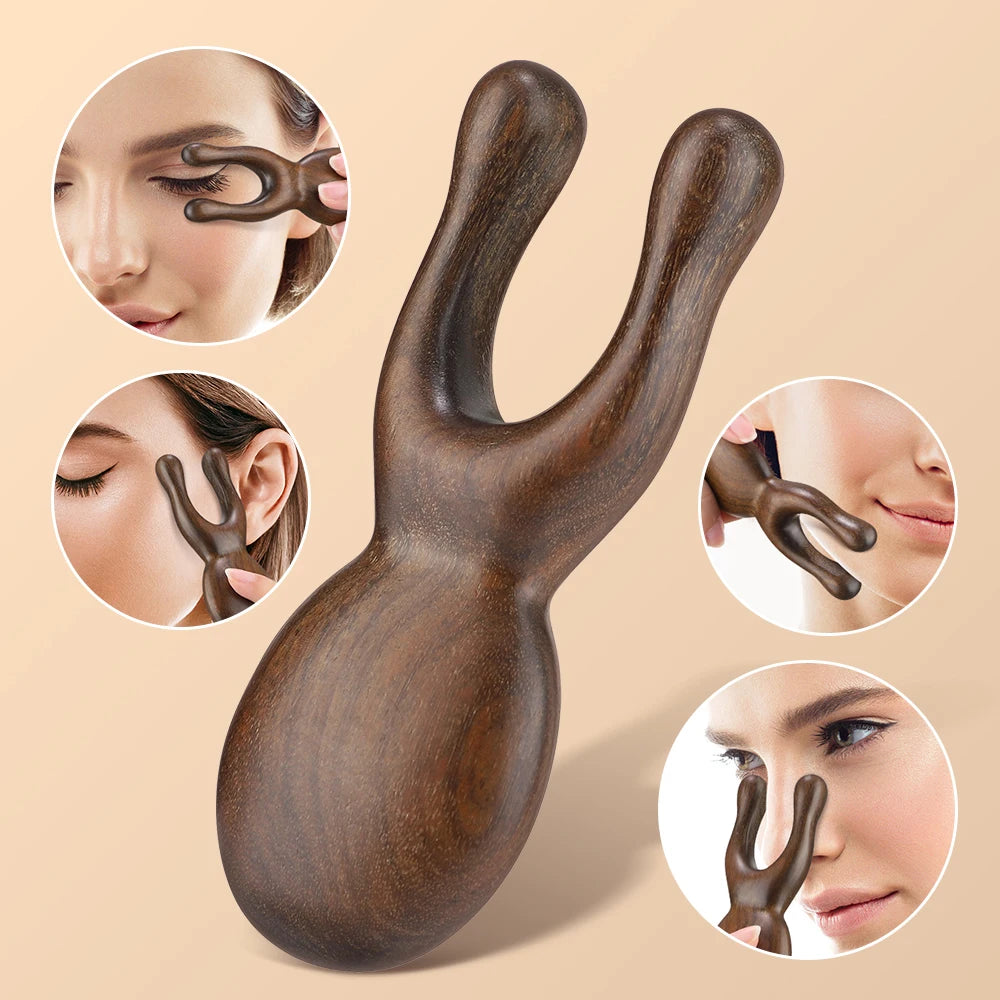 Sandalwood Facial Lifting Meridian Comb Massager