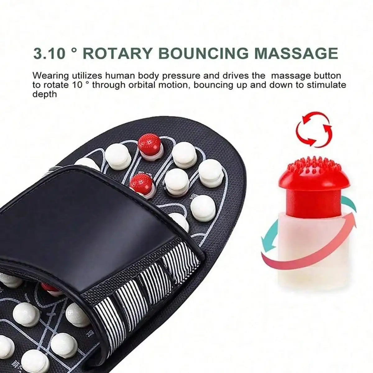 Chinese Style Acupoint Rotating Foot Massage Shoes, Unisex Style