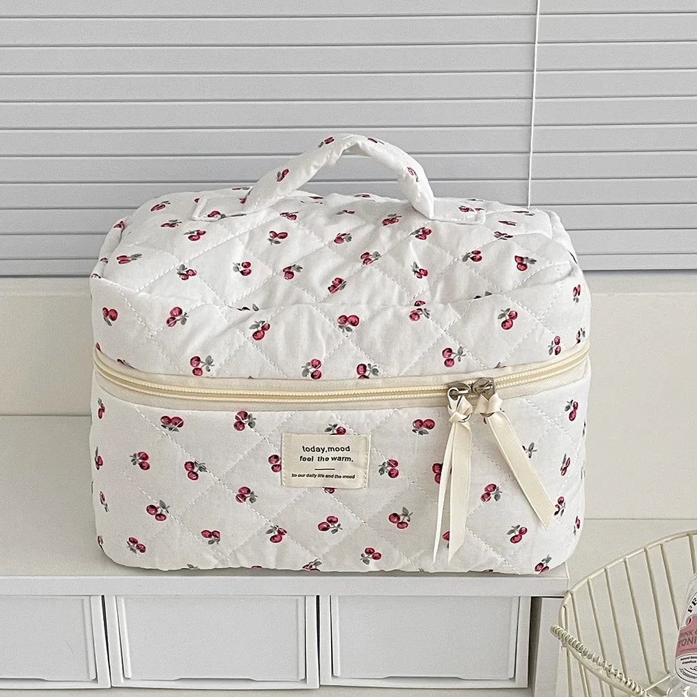 Fashion Cherry Tote Women Makeup Bag