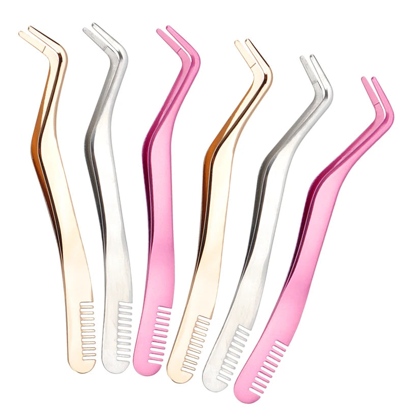1 Pc Eyelash Comb Tweezers – Stainless Steel Lash Separator & Applicator