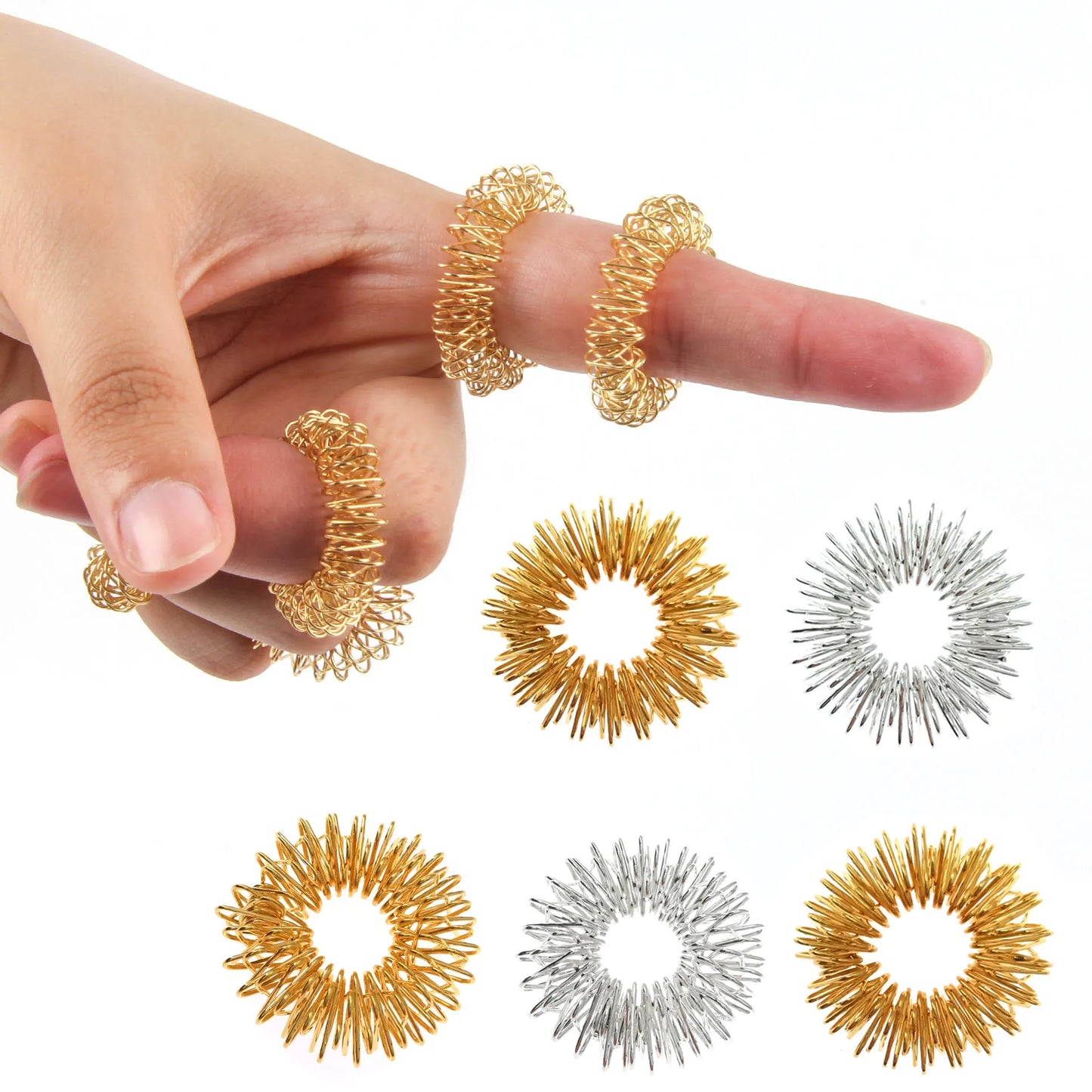 5pcs/Lot Finger Massage Ring Acupuncture Ring