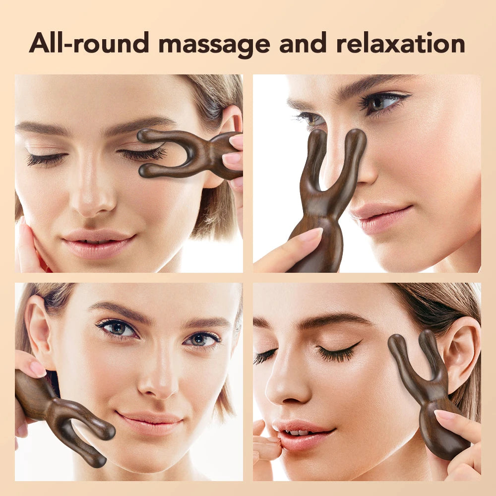 Sandalwood Facial Lifting Meridian Comb Massager