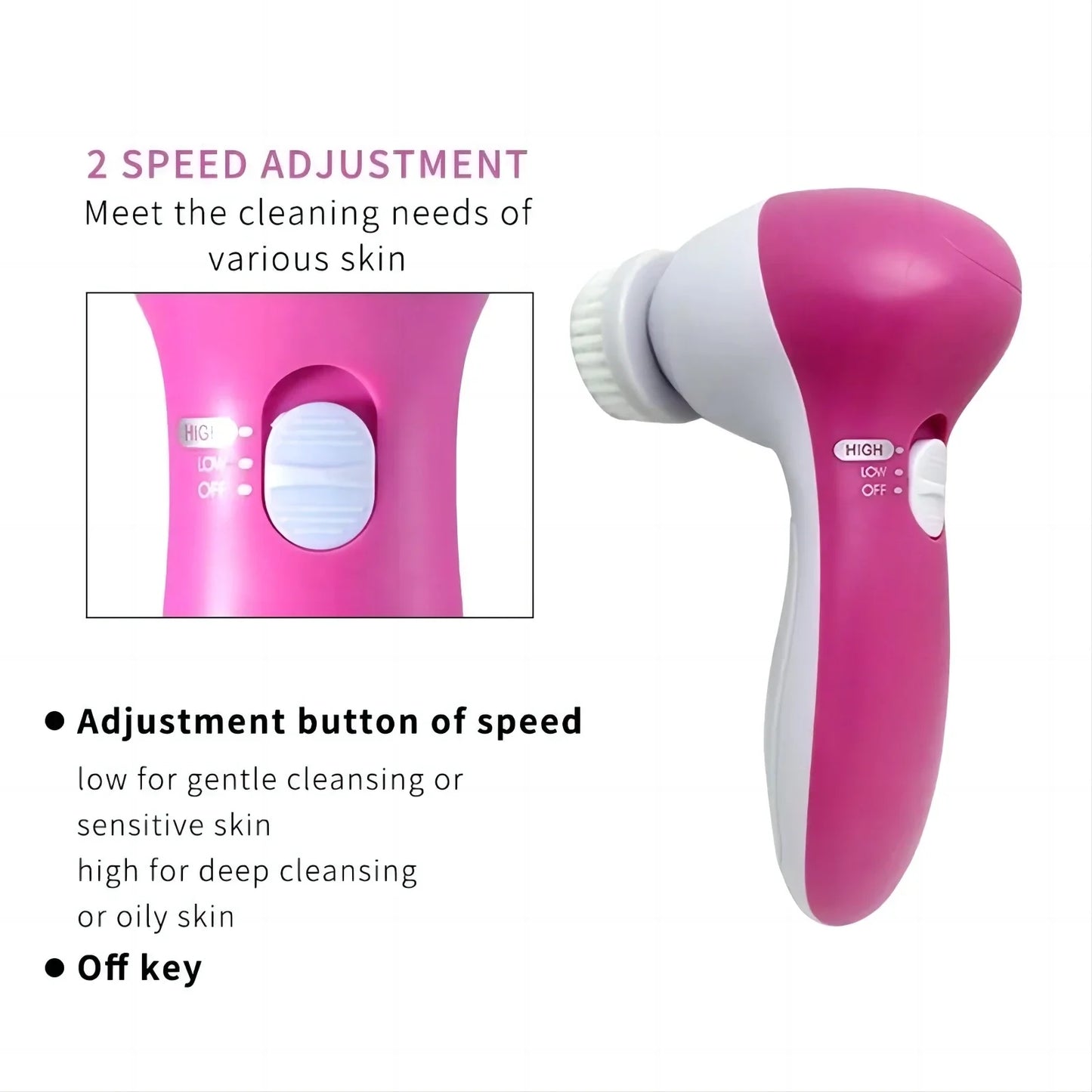 5-in-1 Facial Cleanser and Massager – Multi-Function Skin Care Tool for Deep Cleansing and Rejuvenation