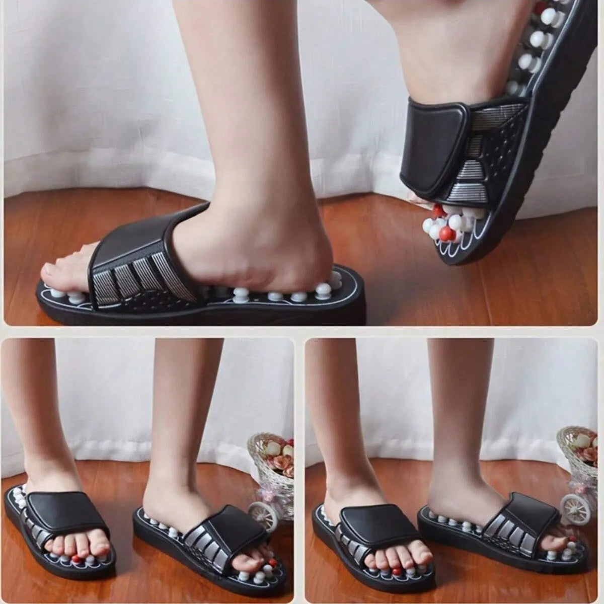 Chinese Style Acupoint Rotating Foot Massage Shoes, Unisex Style