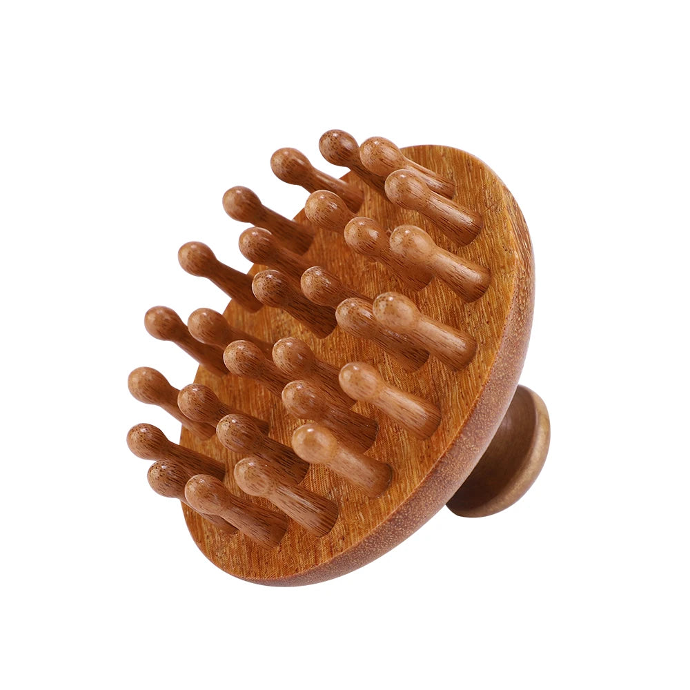 Multi-Functional Wooden Therapy Massage Comb – Natural Sandalwood Scalp and Body Massager