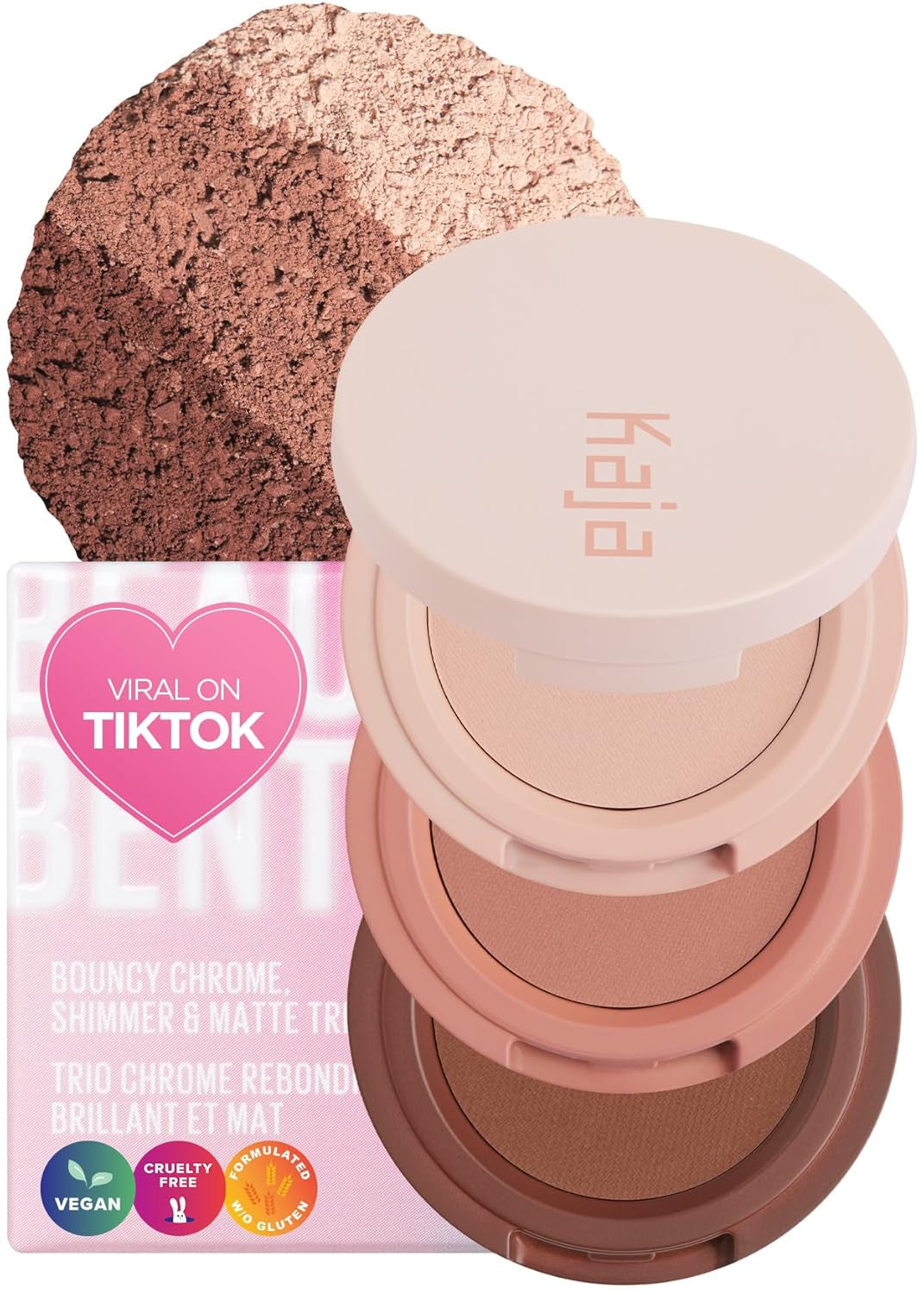 Beauty Bento Collection - Bouncy Eyeshadow Trio | Burnt Sandy Brown Tones, Travel Size, 13 Velvet Dream, 2019 Allure Best of Beauty Award, 0.03 Oz