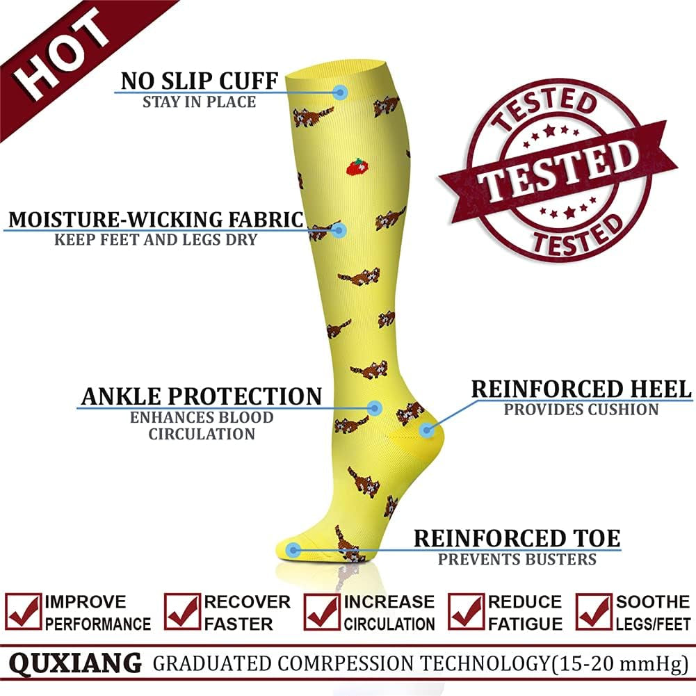 Copper Compression Socks for Women & Men Circulation (8 Pairs) - Best for Running Athletic Cycling - 15-20 Mmhg