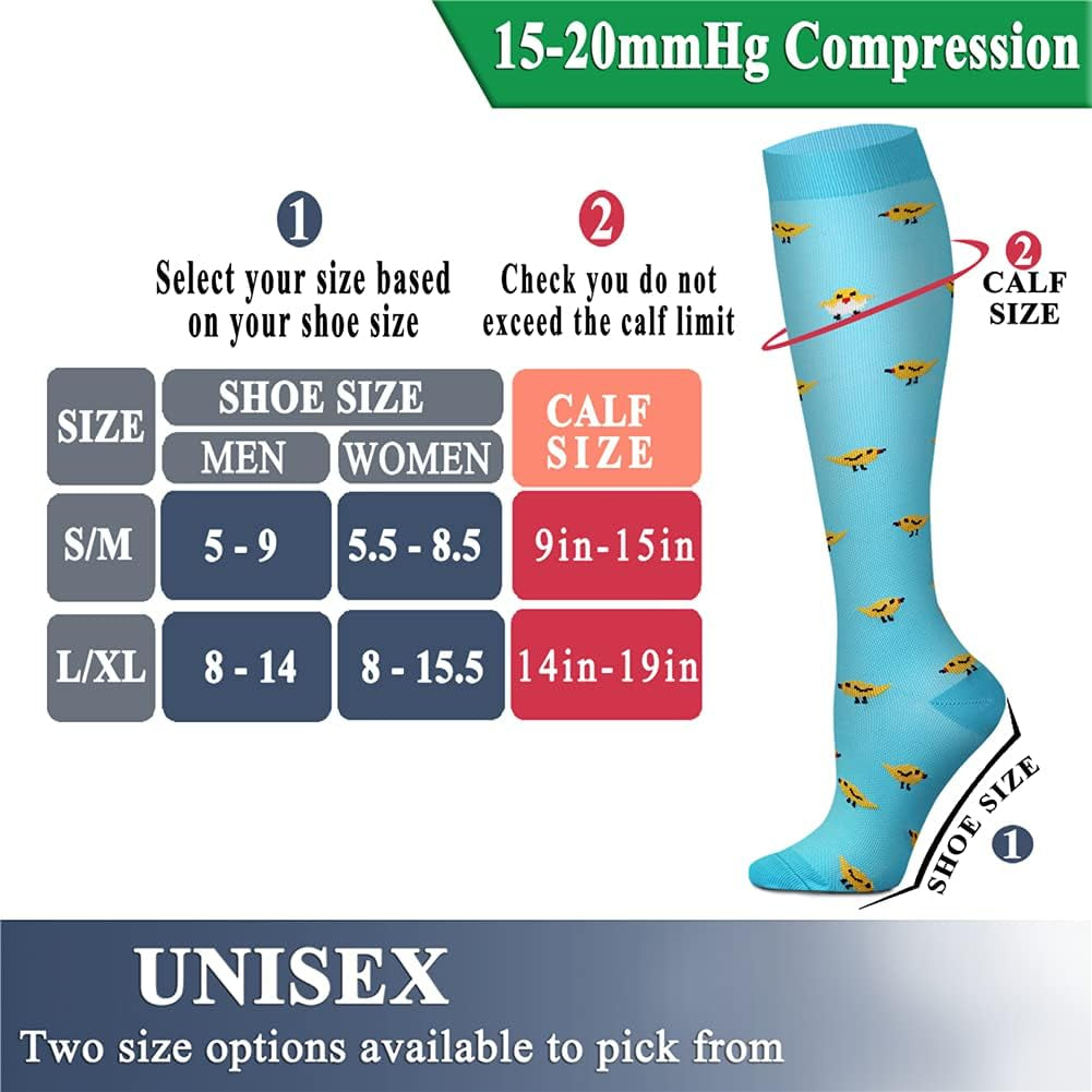 Copper Compression Socks for Women & Men Circulation (8 Pairs) - Best for Running Athletic Cycling - 15-20 Mmhg