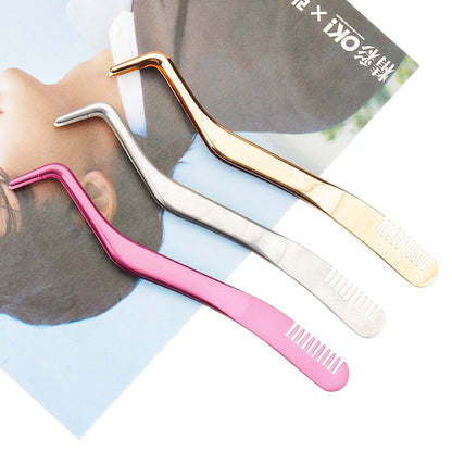 1 Pc Eyelash Comb Tweezers – Stainless Steel Lash Separator & Applicator