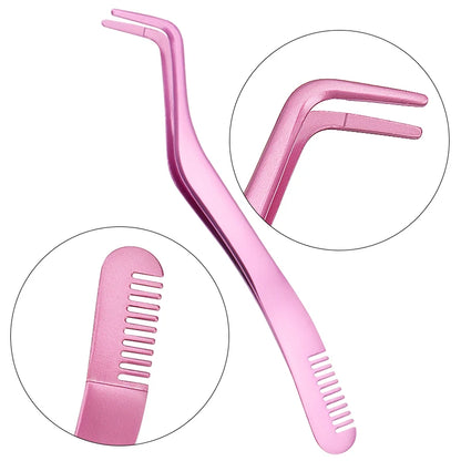 1 Pc Eyelash Comb Tweezers – Stainless Steel Lash Separator & Applicator