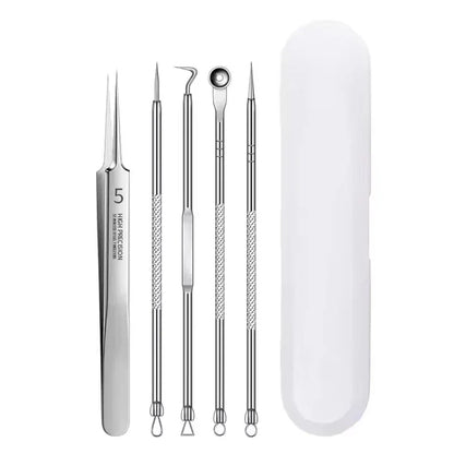 Professional Blackhead Clip Pimples Tweezer Set – 3 to 8 Pieces for Acne & Comedone Extraction