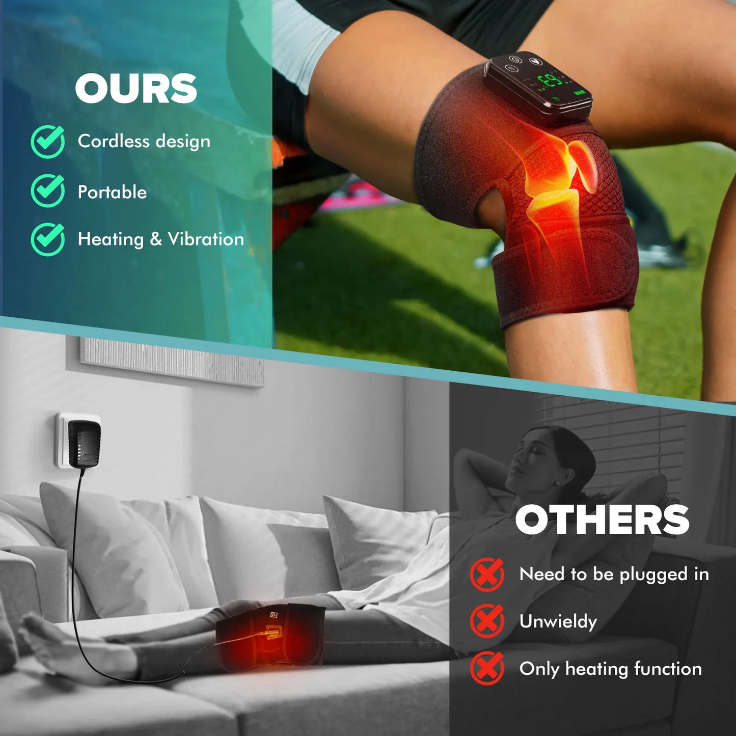 Knee Heating Massager Joint Physiotherapy Hot Compress Vibration Massage