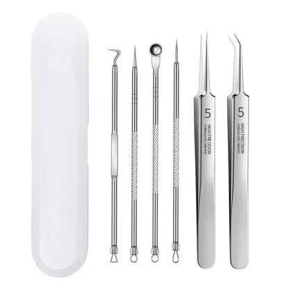 Professional Blackhead Clip Pimples Tweezer Set – 3 to 8 Pieces for Acne & Comedone Extraction