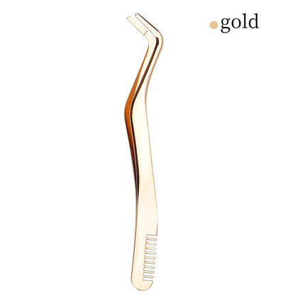 1 Pc Eyelash Comb Tweezers – Stainless Steel Lash Separator & Applicator