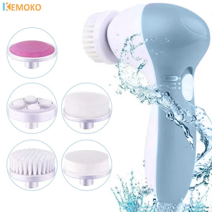 5-in-1 Facial Cleanser and Massager – Multi-Function Skin Care Tool for Deep Cleansing and Rejuvenation