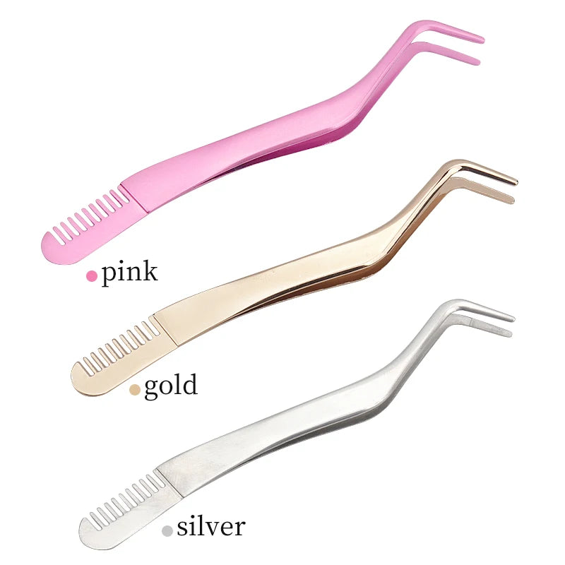 1 Pc Eyelash Comb Tweezers – Stainless Steel Lash Separator & Applicator