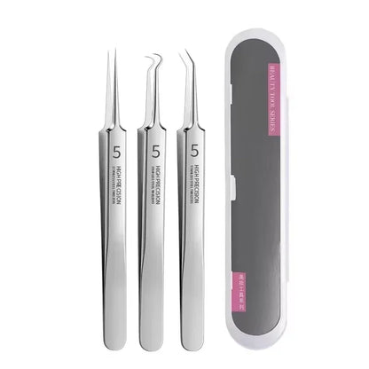 Professional Blackhead Clip Pimples Tweezer Set – 3 to 8 Pieces for Acne & Comedone Extraction