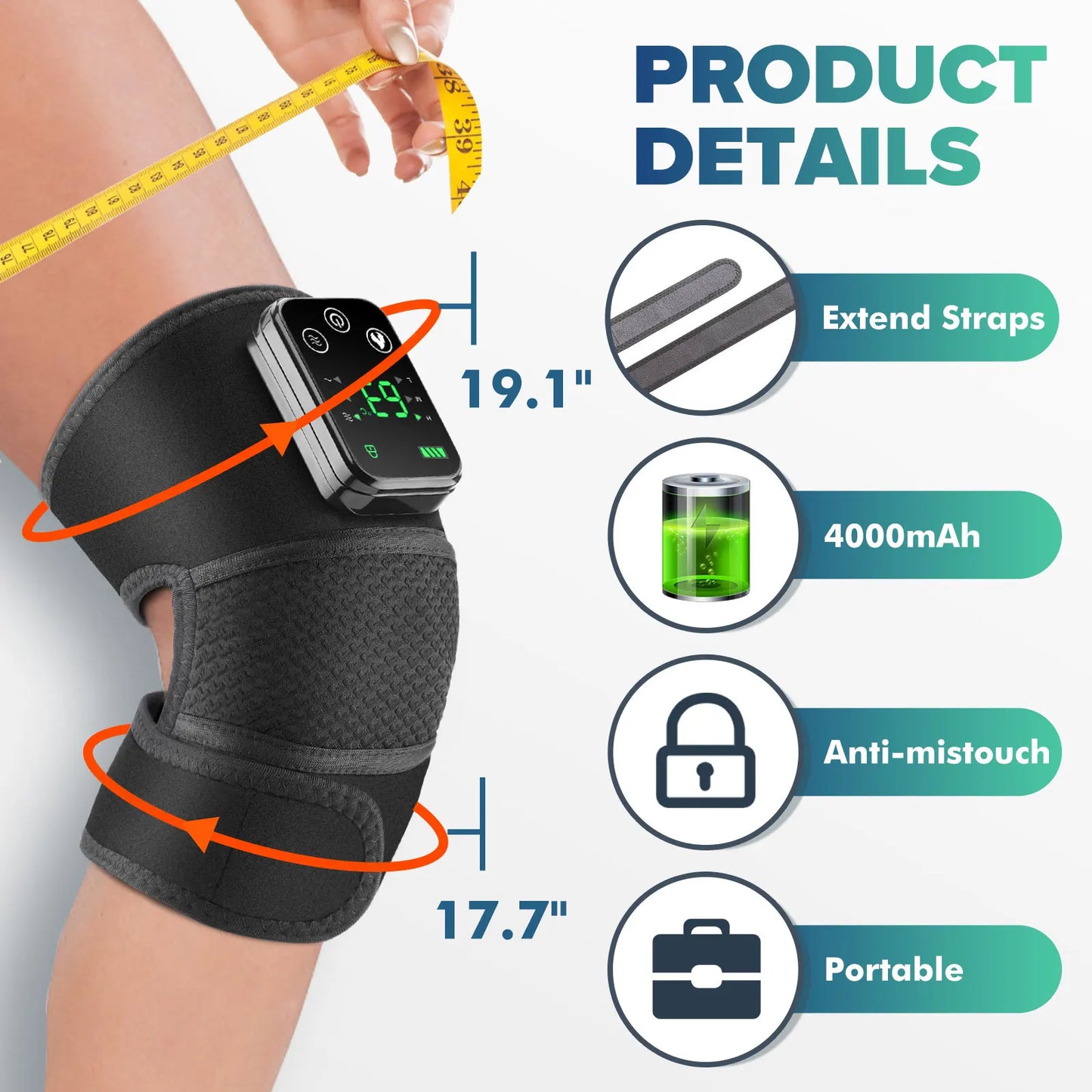 Knee Heating Massager Joint Physiotherapy Hot Compress Vibration Massage