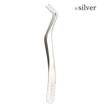 1 Pc Eyelash Comb Tweezers – Stainless Steel Lash Separator & Applicator