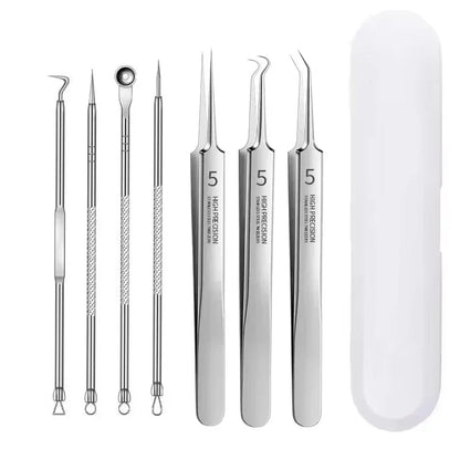 Professional Blackhead Clip Pimples Tweezer Set – 3 to 8 Pieces for Acne & Comedone Extraction