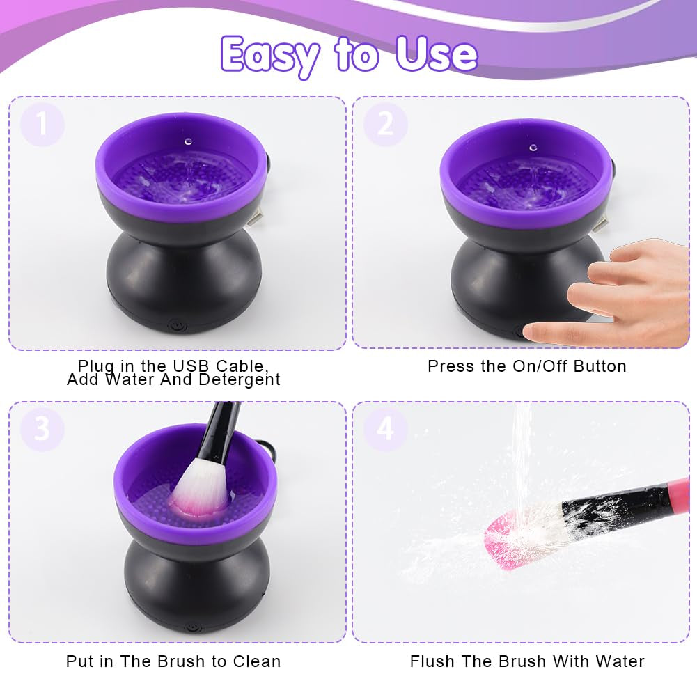 Portable Automatic USB Cosmetic Brush Cleaner Tool