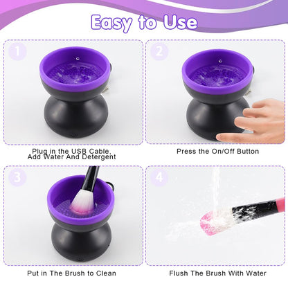 Portable Automatic USB Cosmetic Brush Cleaner Tool