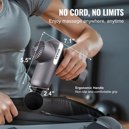 Ultimate VEVOR Deep Tissue Massage Gun - 5 Speed Levels, 6 Attachments, Powerful Pain Relief for Athletes and Muscle Relaxation
