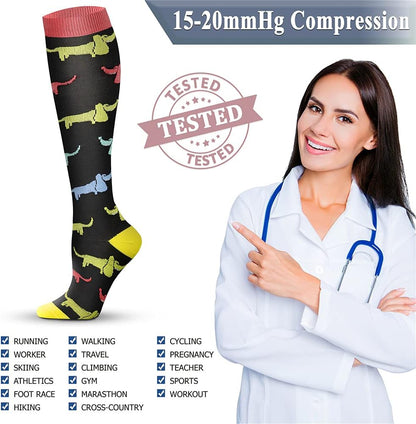 Copper Compression Socks for Women & Men Circulation (8 Pairs) - Best for Running Athletic Cycling - 15-20 Mmhg