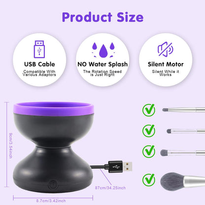 Portable Automatic USB Cosmetic Brush Cleaner Tool