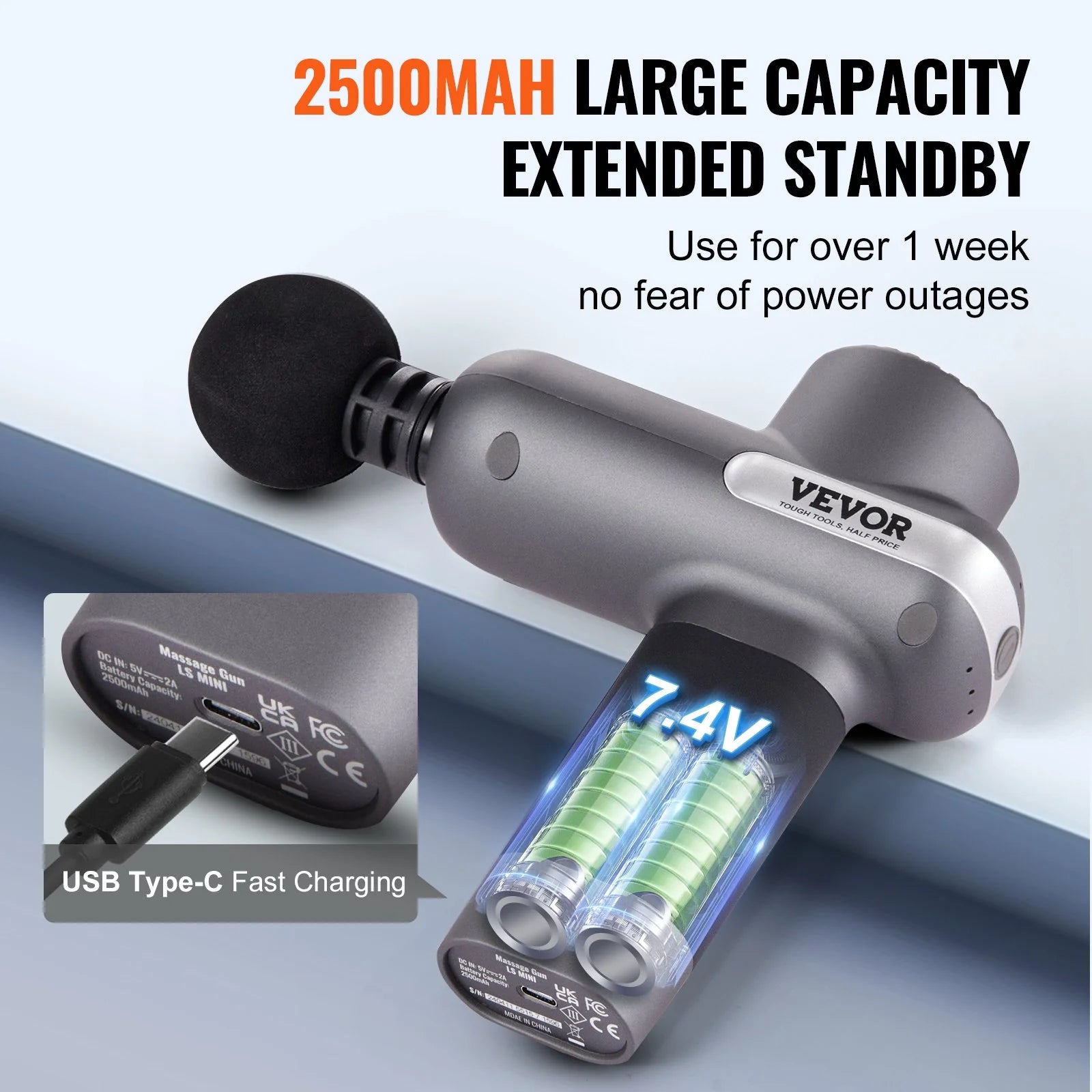 Ultimate VEVOR Deep Tissue Massage Gun - 5 Speed Levels, 6 Attachments, Powerful Pain Relief for Athletes and Muscle Relaxation